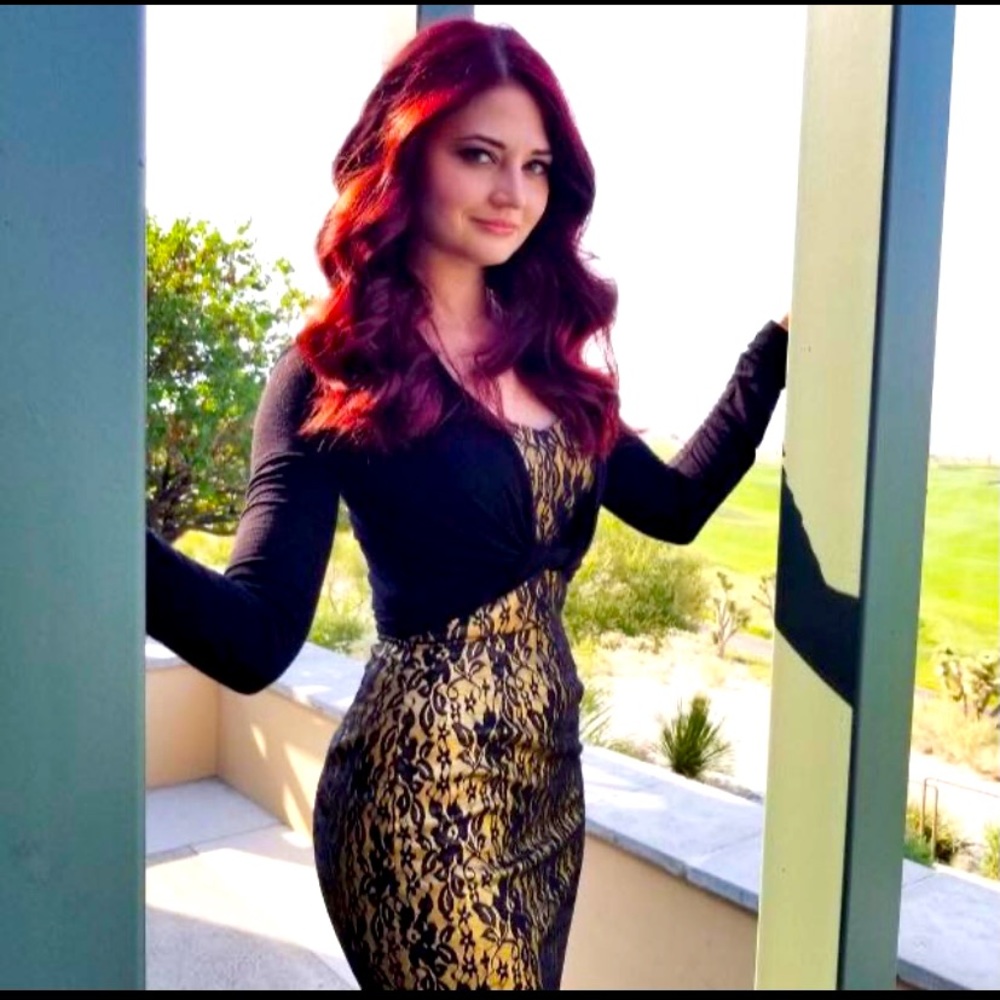 Gold and black lace wiggle dress